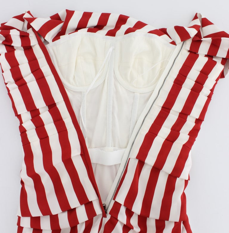 Robe en soie extensible rouge et blanche de Dolce &amp; Gabbana