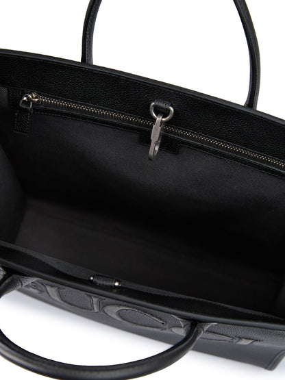 Gucci zwarte leren medium tote bag met logo