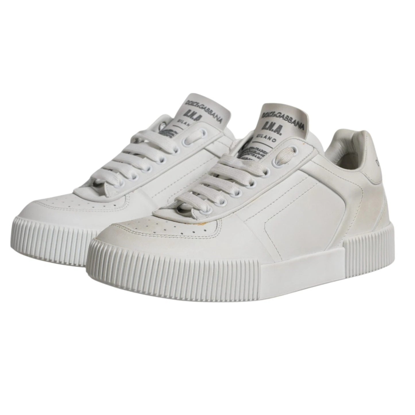 Sneakers basses en cuir blanc Miami de Dolce & Gabbana