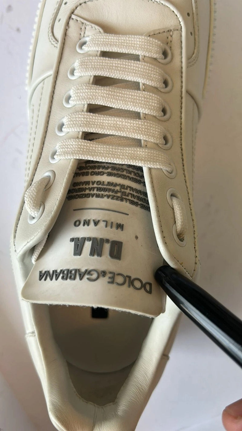 Dolce & Gabbana White Miami Leather Low Top Sneakers