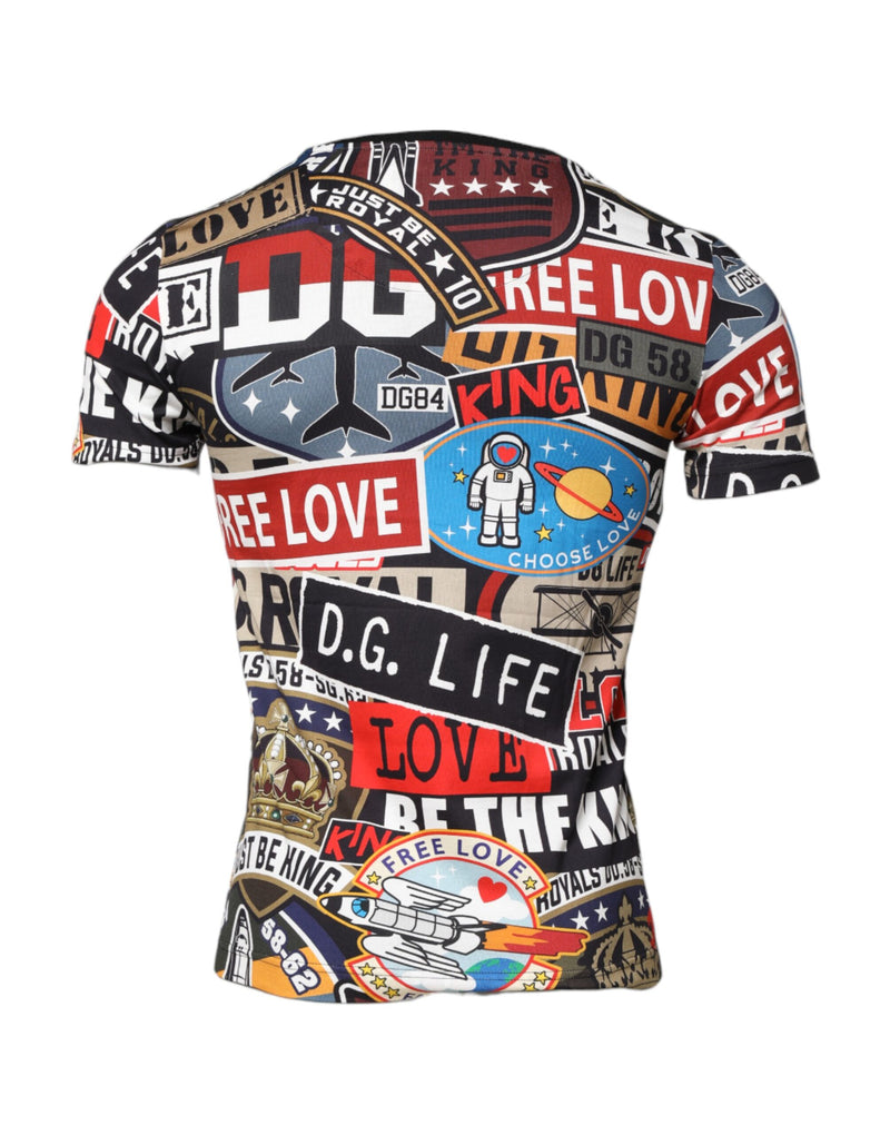 Dolce &amp; Gabbana T-shirt van katoen met ronde hals en een mix van kleuren en patronen