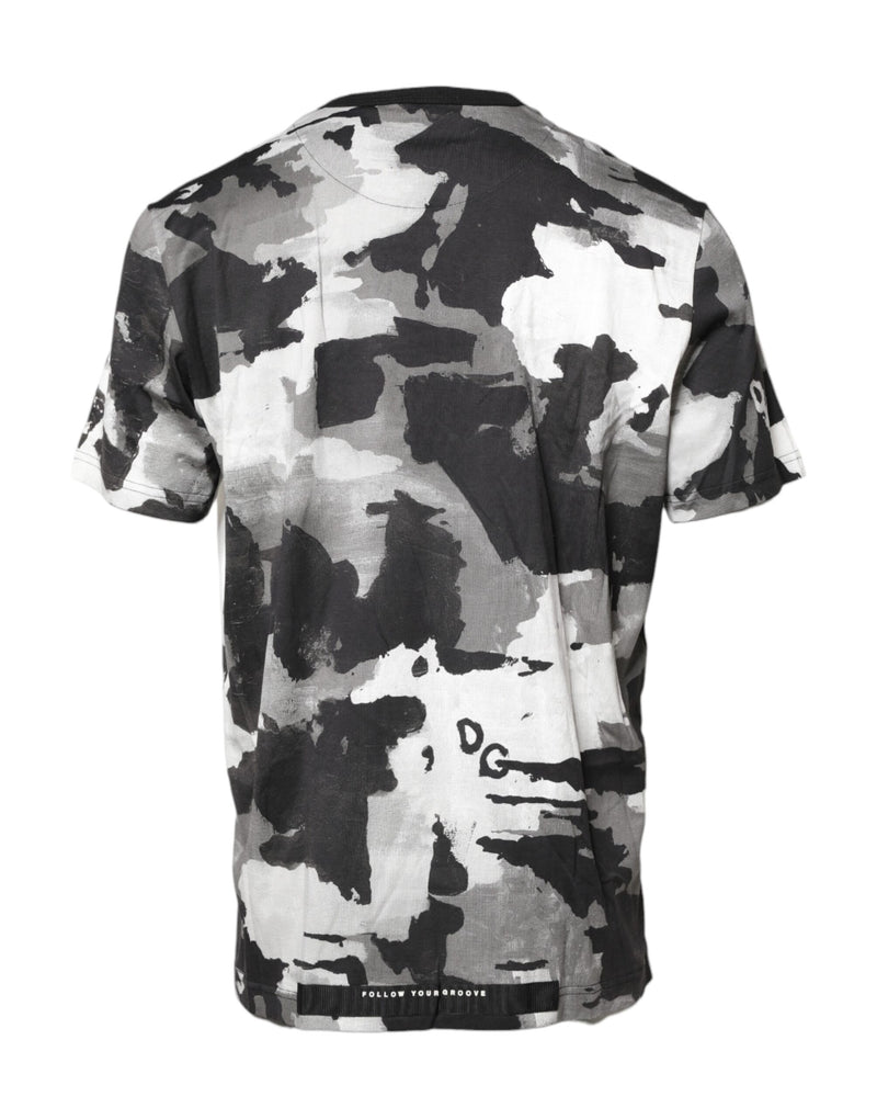 T-shirt à col rond multicolore à motif camouflage de Dolce &amp; Gabbana