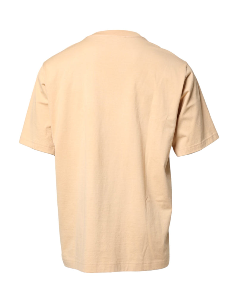 Dolce &amp; Gabbana T-shirt met ronde hals in beige katoen met logo-print