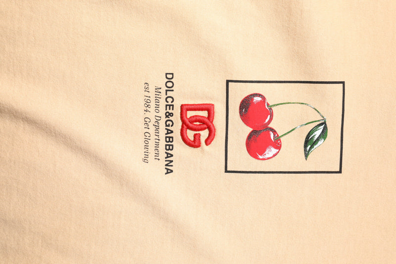 Dolce &amp; Gabbana T-shirt met ronde hals in beige katoen met logo-print