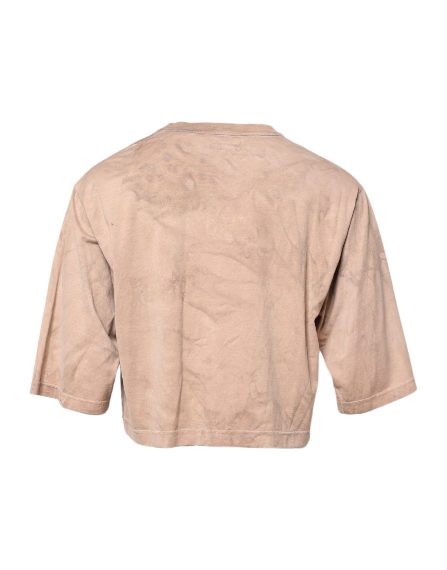 Dolce & Gabbana Beigekleurig T-shirt met Tie Dye-print en logo, kort model