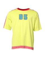 T-shirt à col rond en coton vert avec patch 85 de Dolce &amp; Gabbana