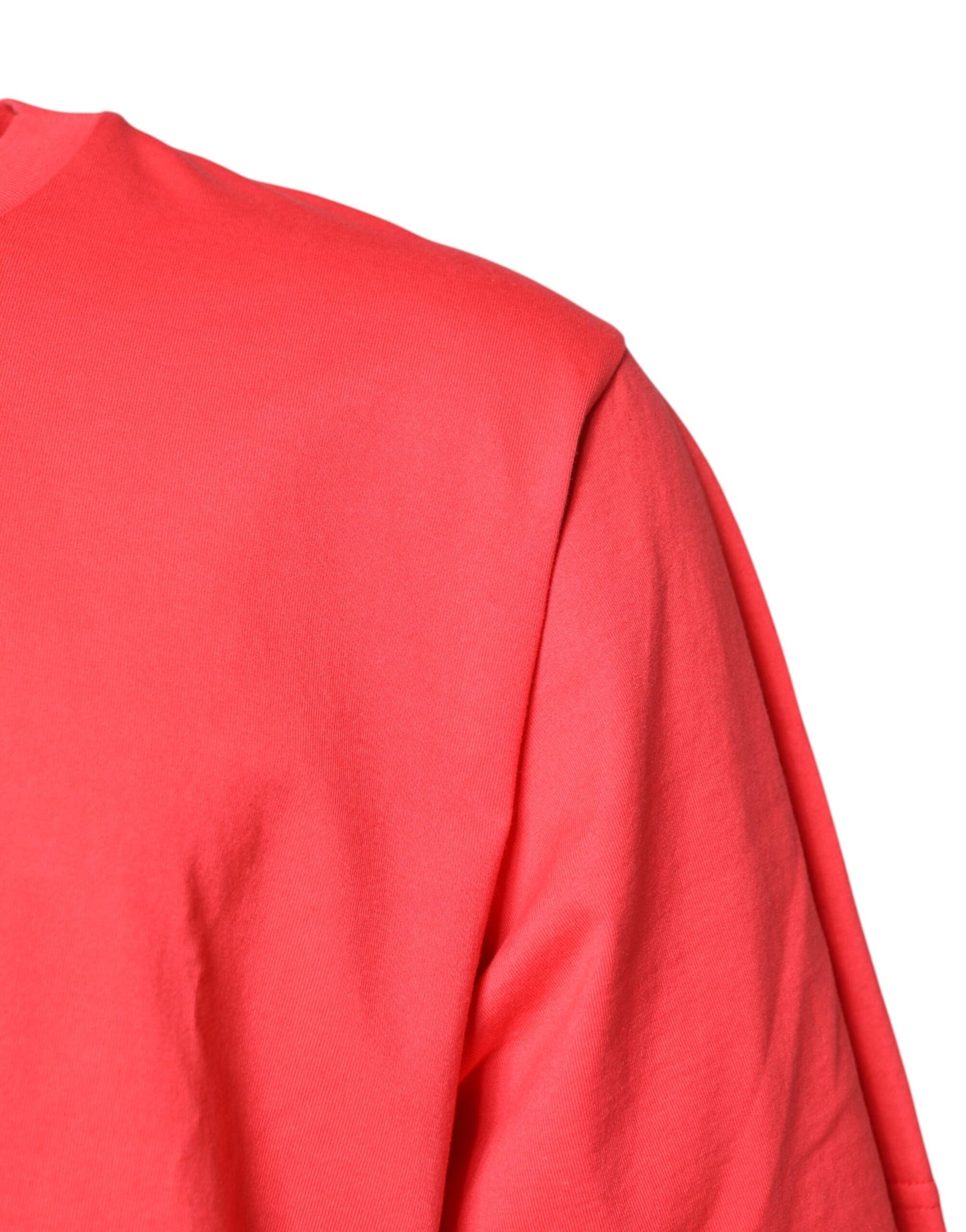 T-shirt à col rond en coton rouge avec inscription imprimée de Dolce & Gabbana