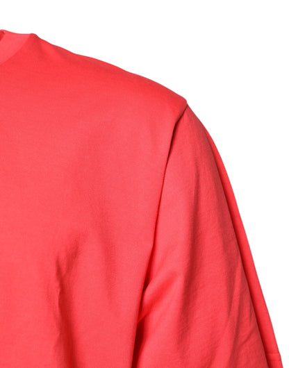 T-shirt à col rond en coton rouge avec inscription imprimée de Dolce & Gabbana