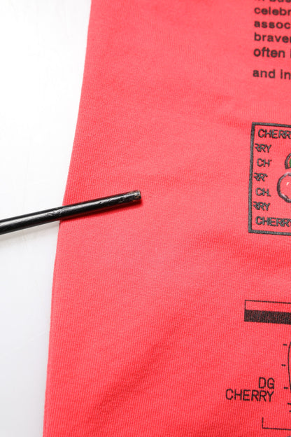 T-shirt à col rond en coton rouge avec inscription imprimée de Dolce & Gabbana