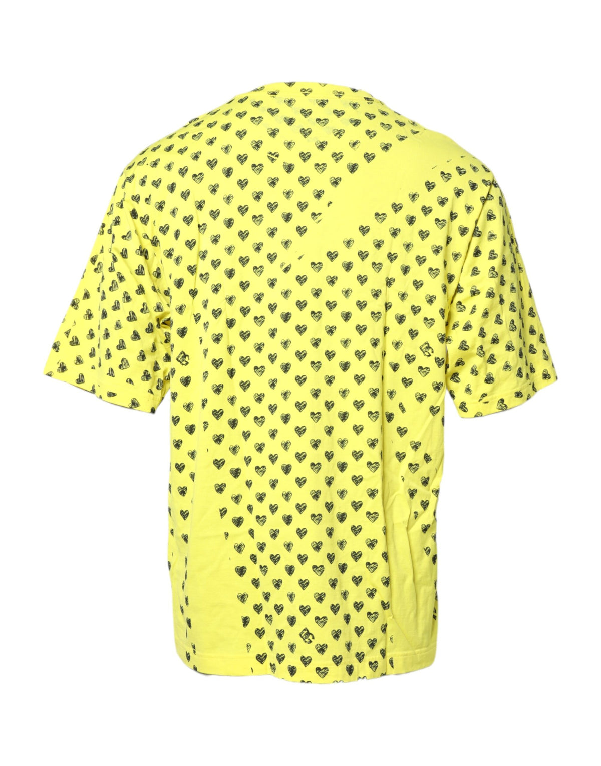 T-shirt à col rond en coton jaune Dolce &amp; Gabbana avec imprimé DG Heart.