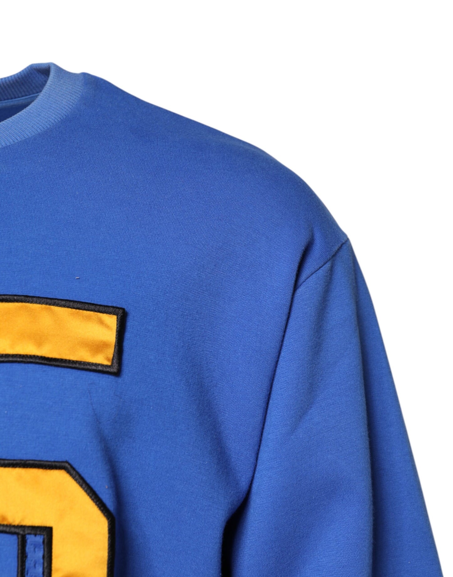 Dolce & Gabbana Blauw bedrukt katoenen cropped T-shirt met ronde hals