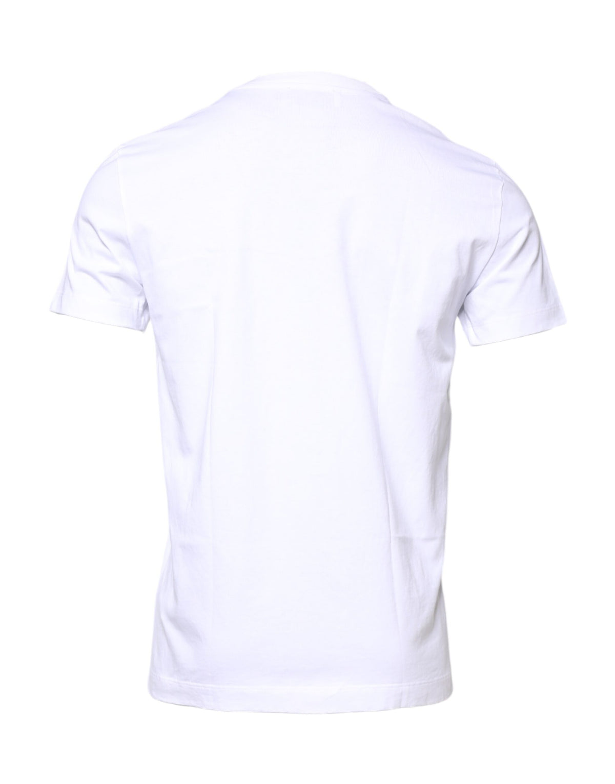 T-shirt à col rond en coton blanc avec broderie DG de Dolce &amp; Gabbana