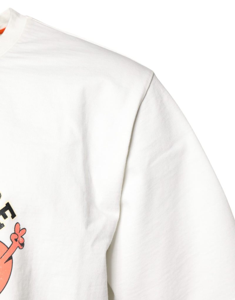 Dolce & Gabbana White LOVE & PEACE Print Crew Neck T-shirt