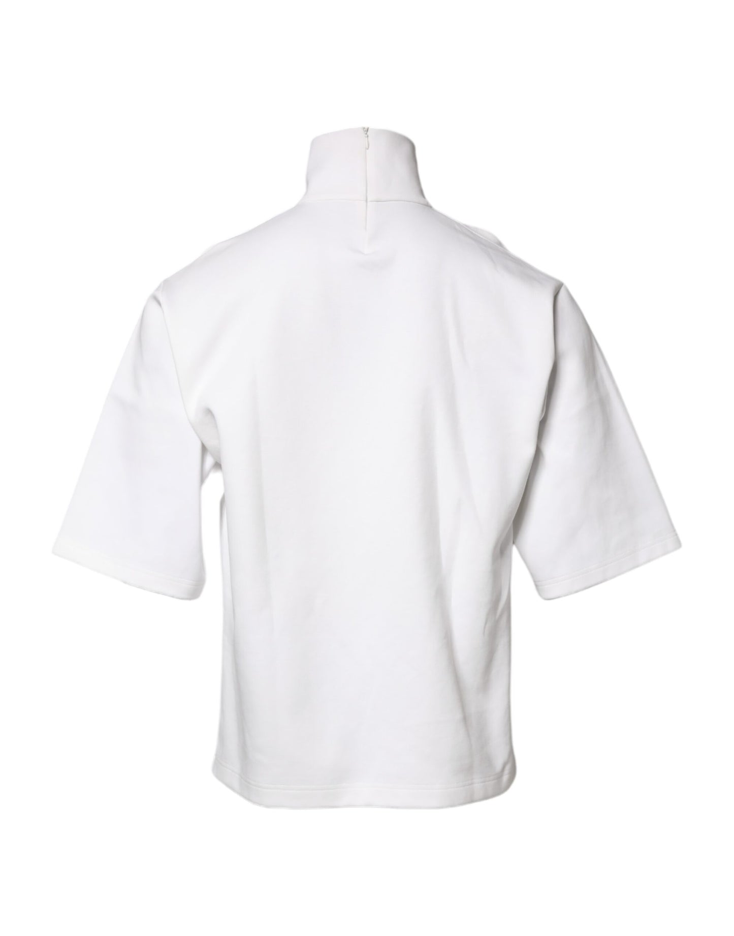 Dolce &amp; Gabbana wit katoenen coltrui met DG-applicatie