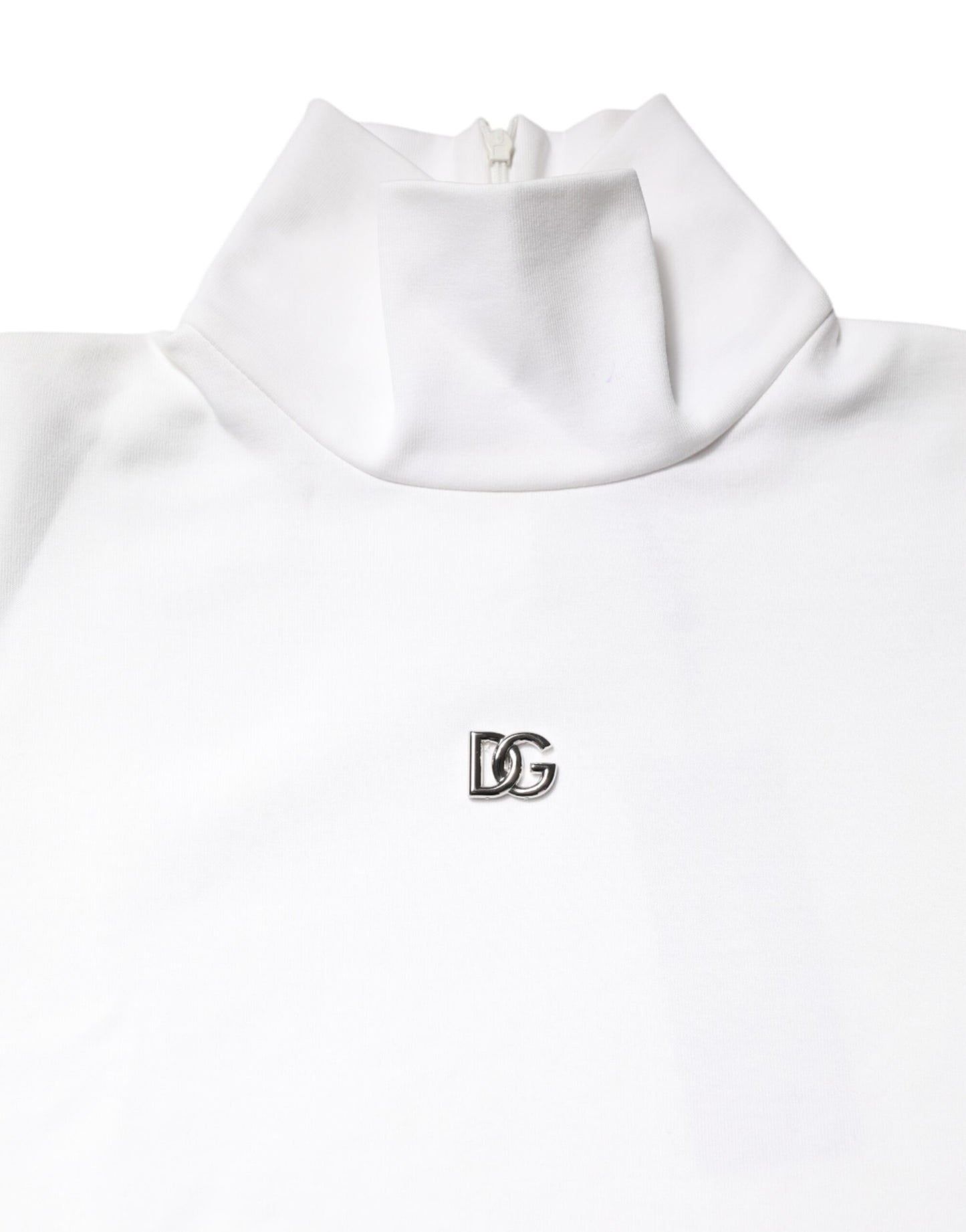 Dolce &amp; Gabbana wit katoenen coltrui met DG-applicatie
