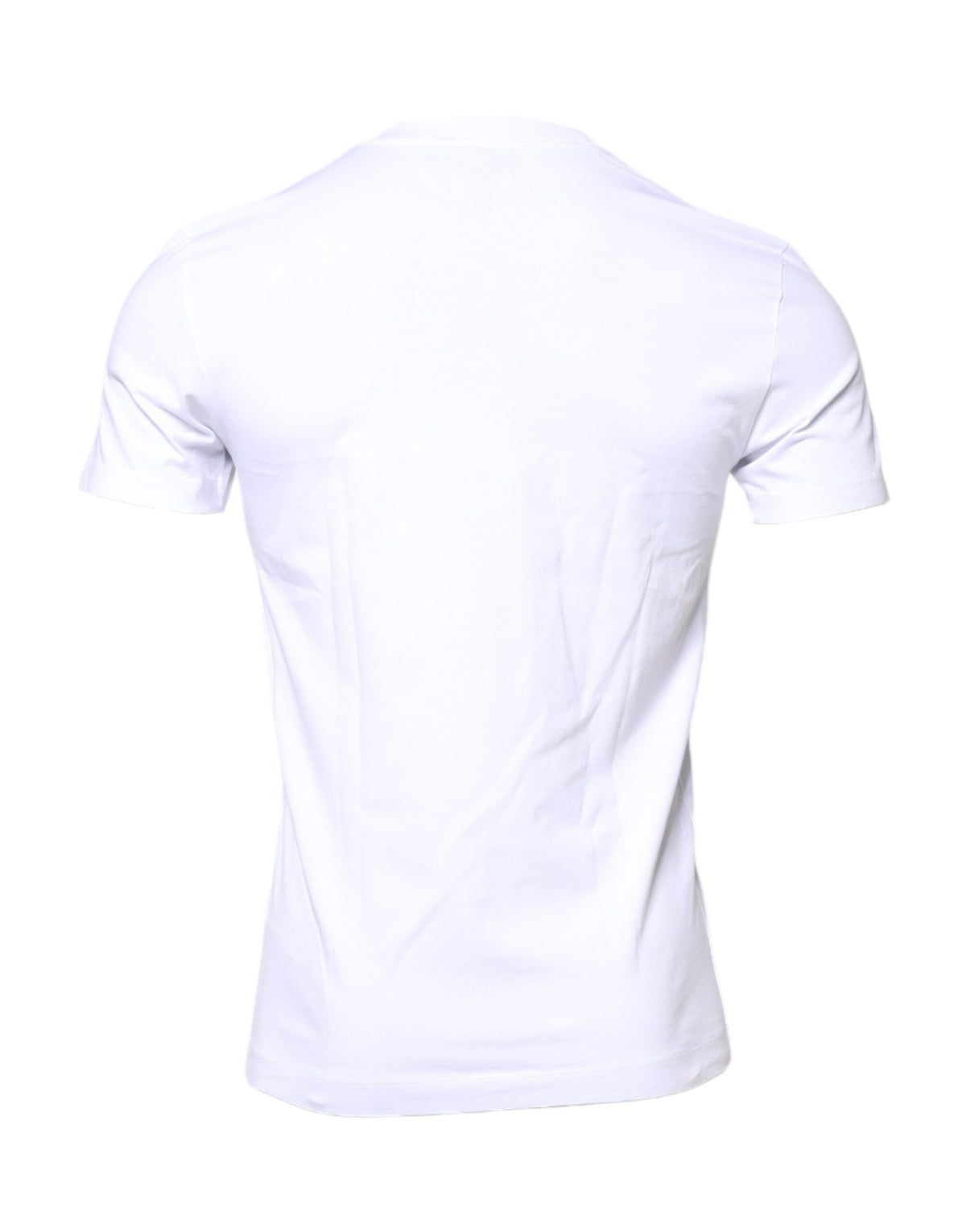 T-shirt à col rond en coton blanc avec logo et patch Dolce &amp; Gabbana