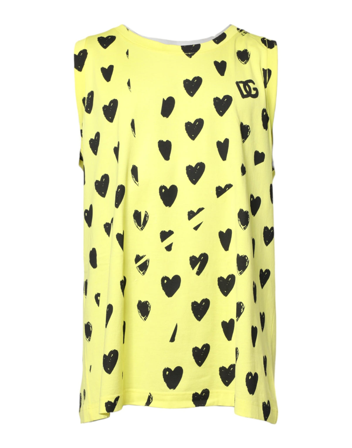 T-shirt à manches courtes en coton jaune avec logo DG Heart de Dolce &amp; Gabbana