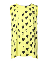 T-shirt à manches courtes en coton jaune avec logo DG Heart de Dolce &amp; Gabbana