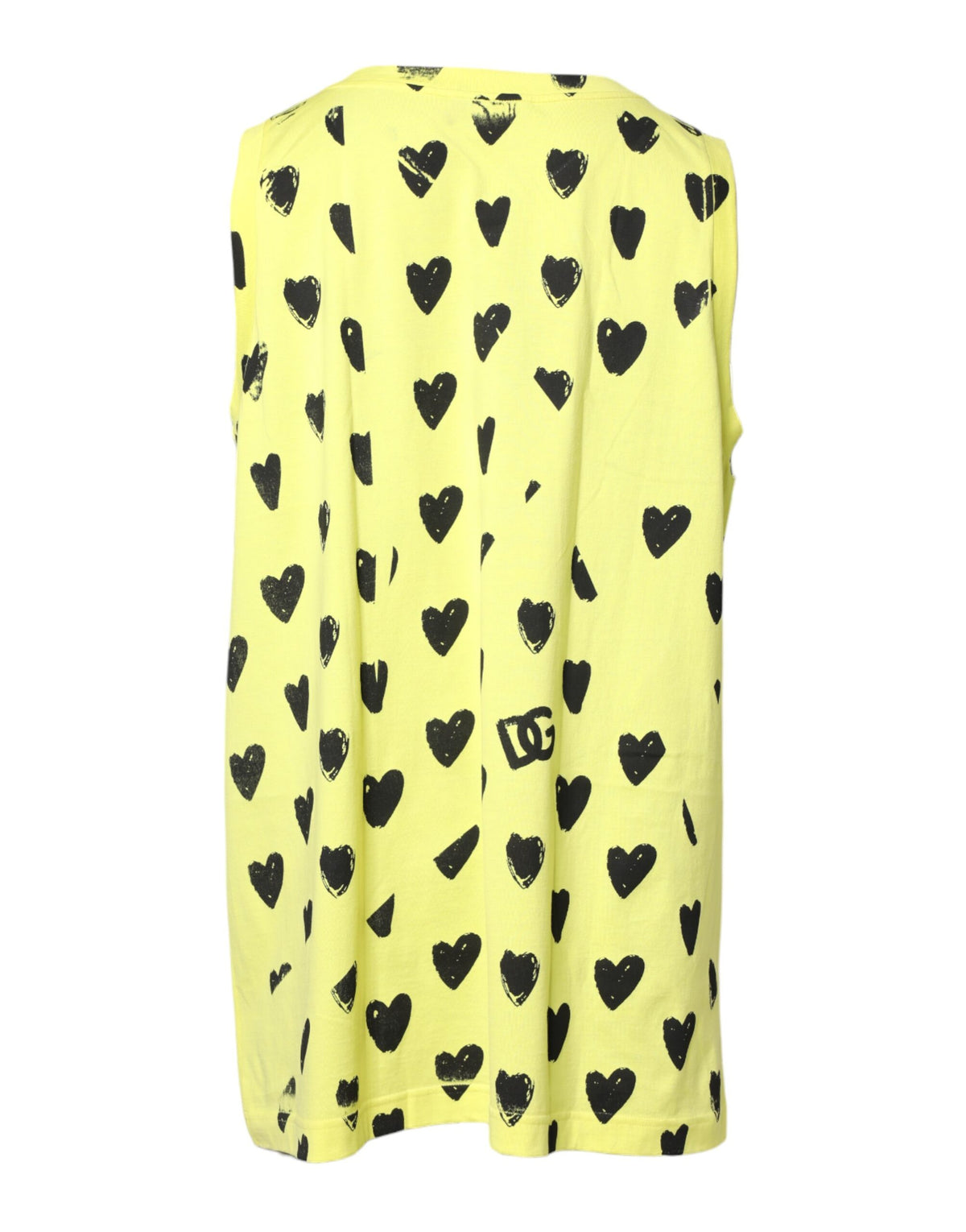T-shirt à manches courtes en coton jaune avec logo DG Heart de Dolce &amp; Gabbana