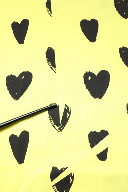 T-shirt à manches courtes en coton jaune avec logo DG Heart de Dolce & Gabbana