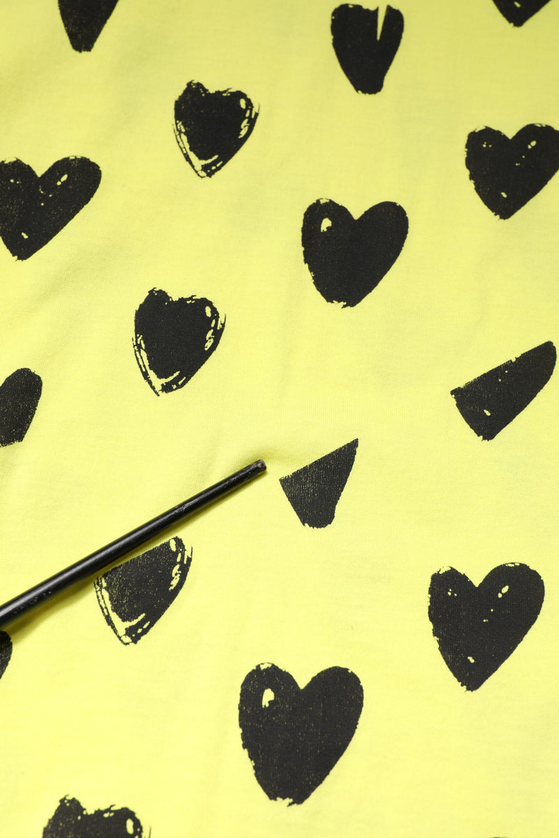 T-shirt à manches courtes en coton jaune avec logo DG Heart de Dolce &amp; Gabbana