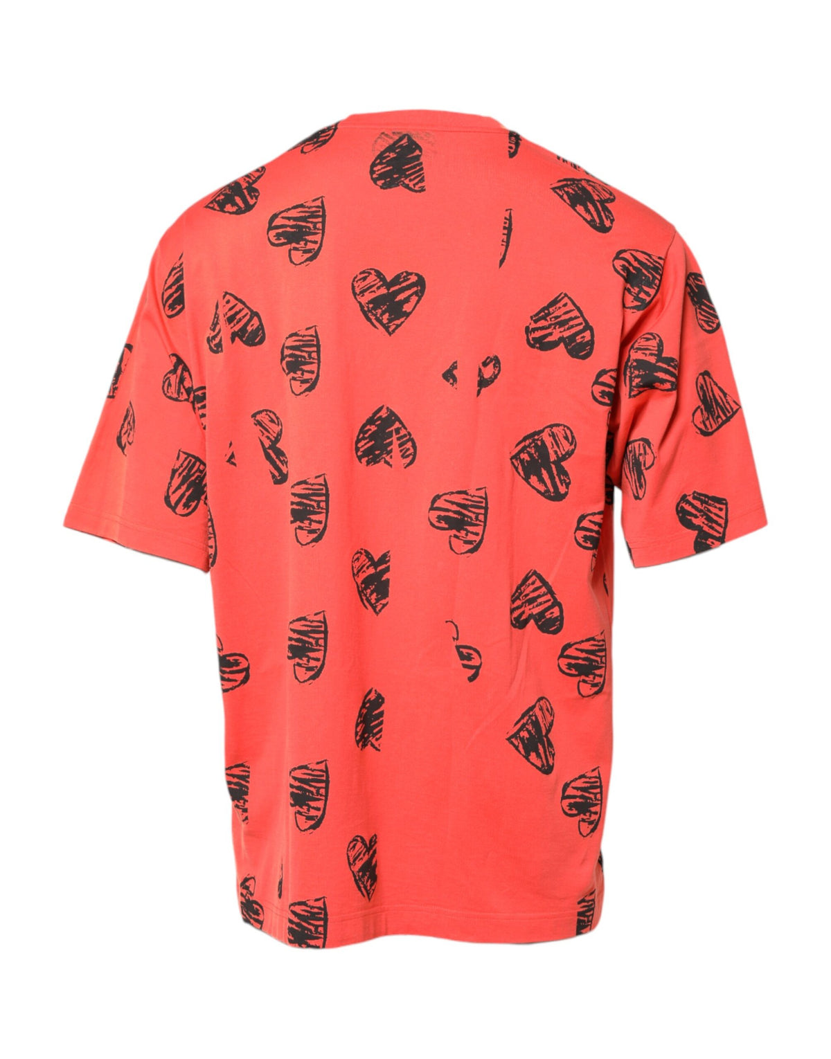 T-shirt à manches courtes en coton rouge avec logo DG Heart de Dolce &amp; Gabbana