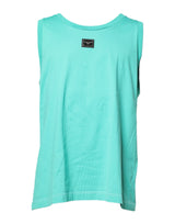 T-shirt vert à col rond et sans manches avec logo de Dolce &amp; Gabbana