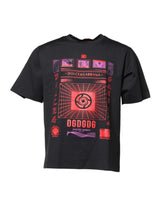 T-shirt à col rond en coton noir avec imprimé graphique de Dolce &amp; Gabbana