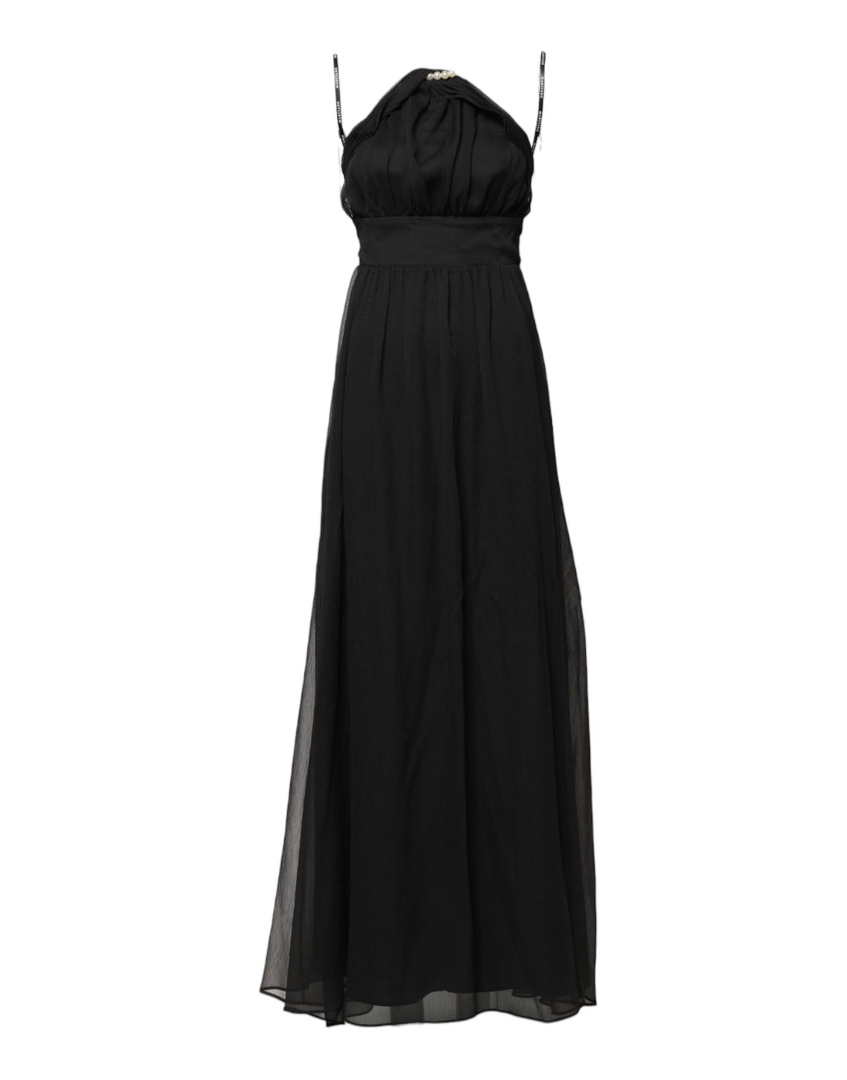 Robe Longue Sans Manches en Tulle Noir avec Perles Marciano by Guess