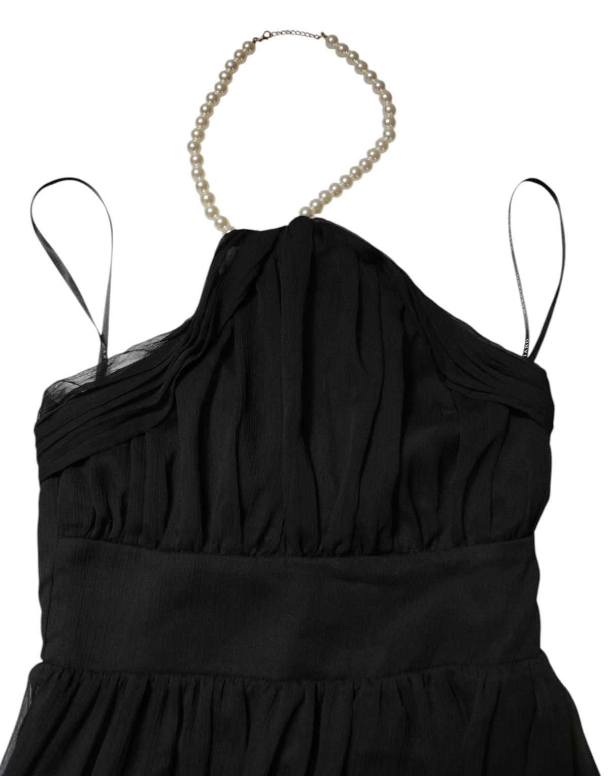 Robe Longue Sans Manches en Tulle Noir avec Perles Marciano by Guess