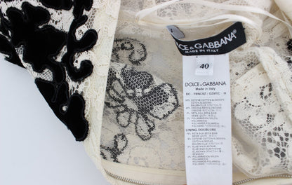 Robe longue maxi à volants en dentelle Ricamo à motifs floraux de Dolce & Gabbana