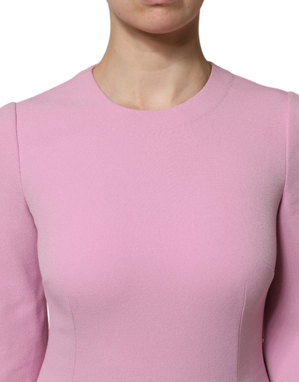 Robe Mini à Manches Longues Rose Dolce & Gabbana
