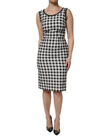 Robe sans manches Dolce & Gabbana à carreaux noir et blanc