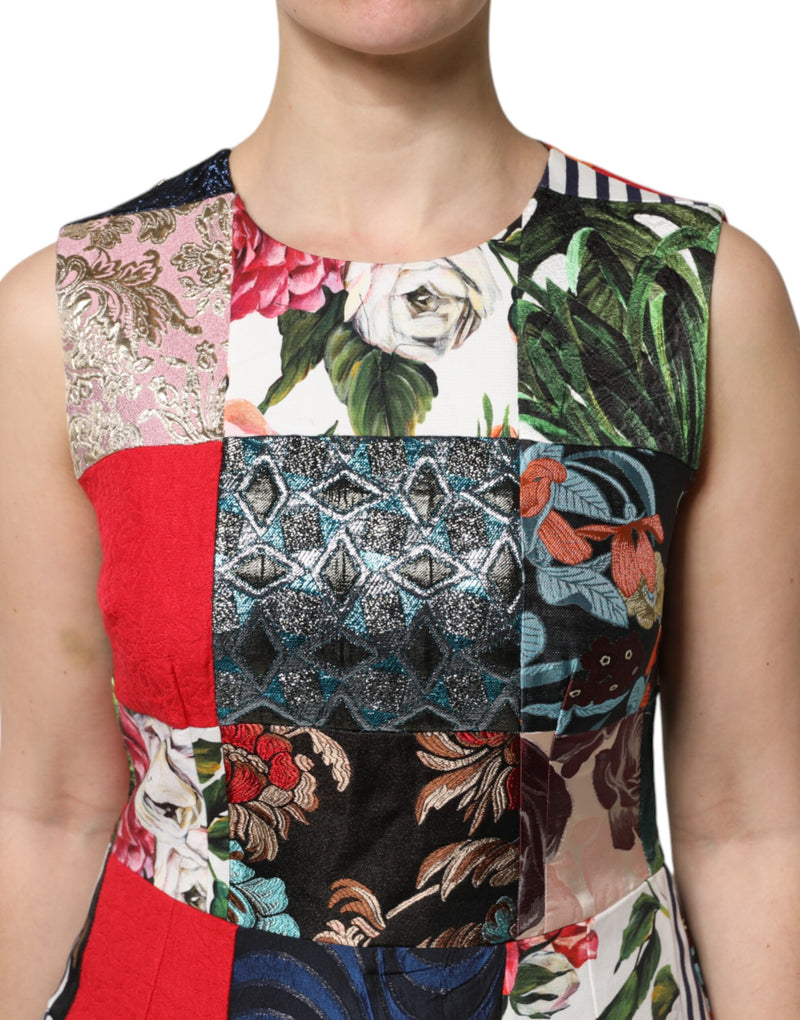 Robe sans manches Dolce & Gabbana Patchwork Multicolore