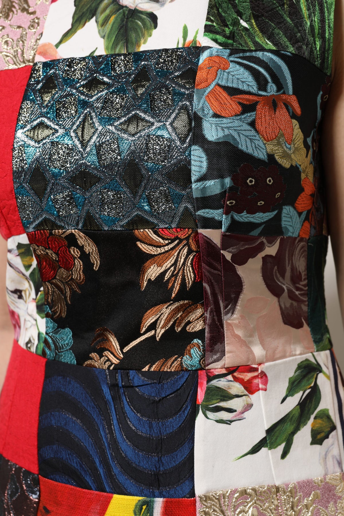 Robe sans manches Dolce & Gabbana Patchwork Multicolore