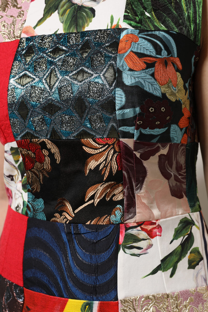 Robe sans manches Dolce & Gabbana Patchwork Multicolore