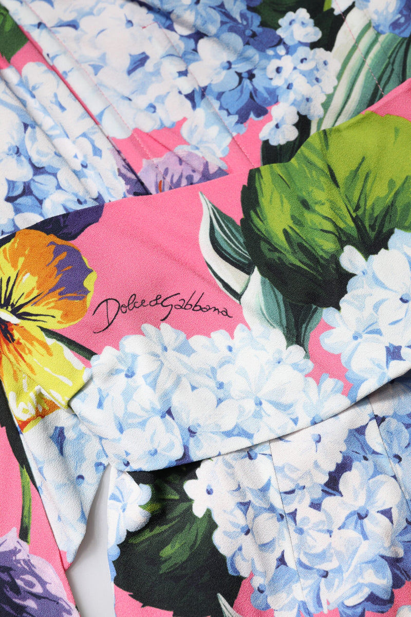 Robe Midi Plissée Multicolore à Fleurs Dolce & Gabbana