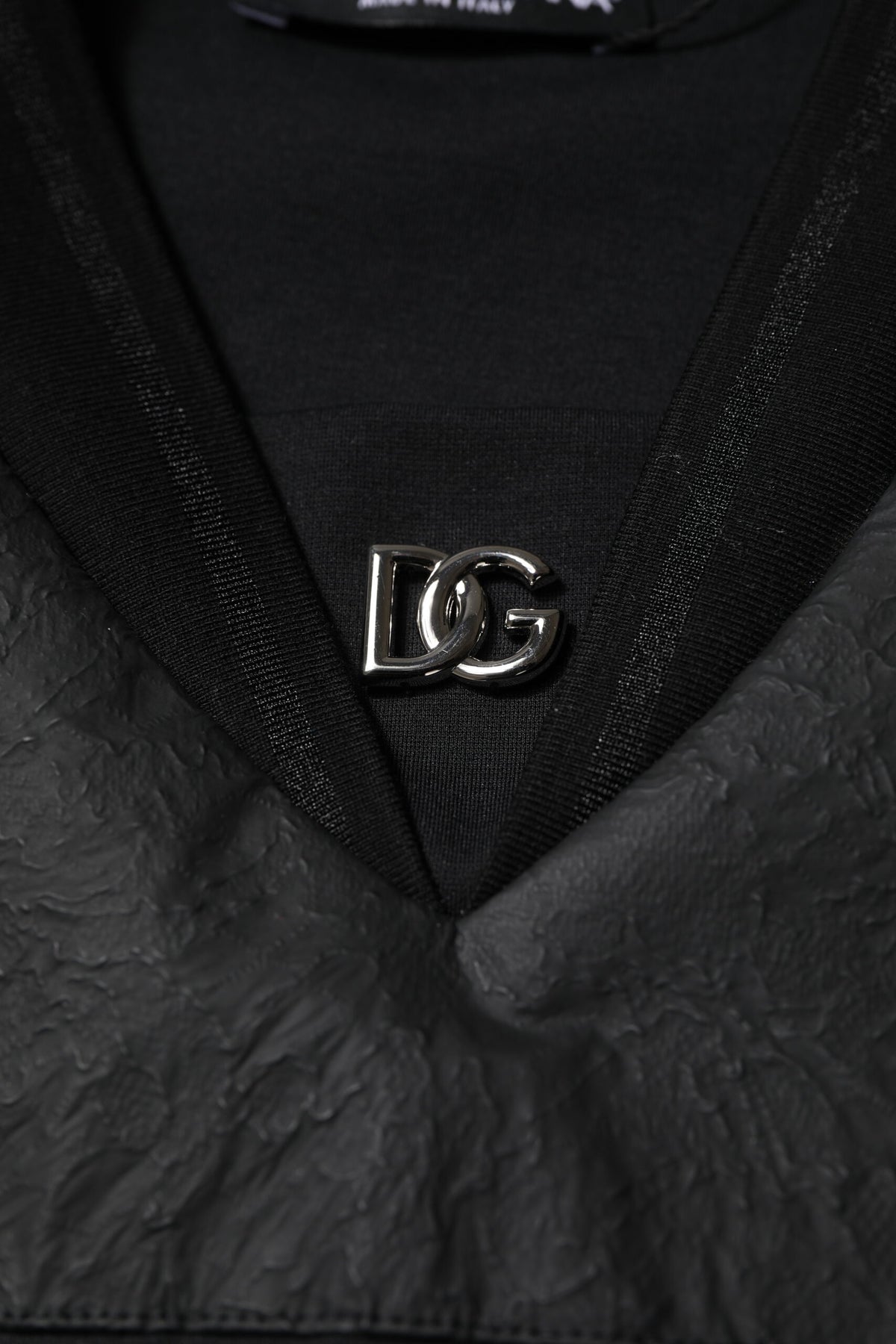 Dolce & Gabbana T-shirt V-neck Noir en Coton à Manches Courtes