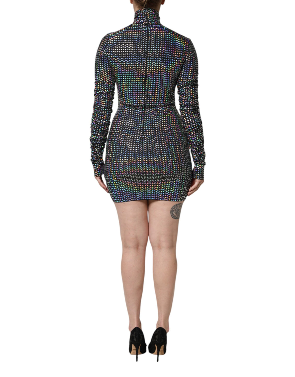 Robe Mini Bodycon Noir Embellie Dolce & Gabbana