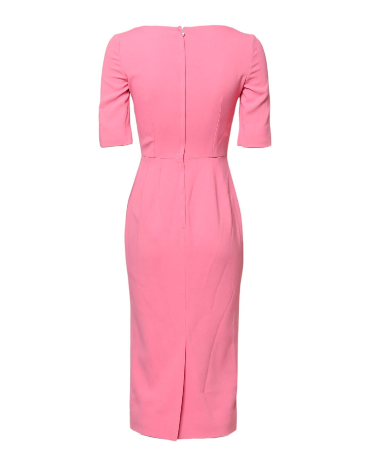 Robe Midi Sheath à Manches Courtes en Viscose Rose Dolce & Gabbana