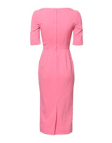 Robe Midi Sheath à Manches Courtes en Viscose Rose Dolce & Gabbana