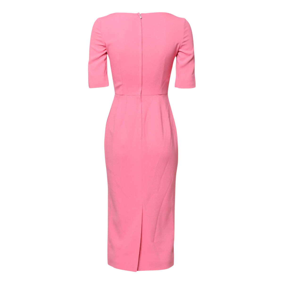 Robe Midi Sheath à Manches Courtes en Viscose Rose Dolce & Gabbana