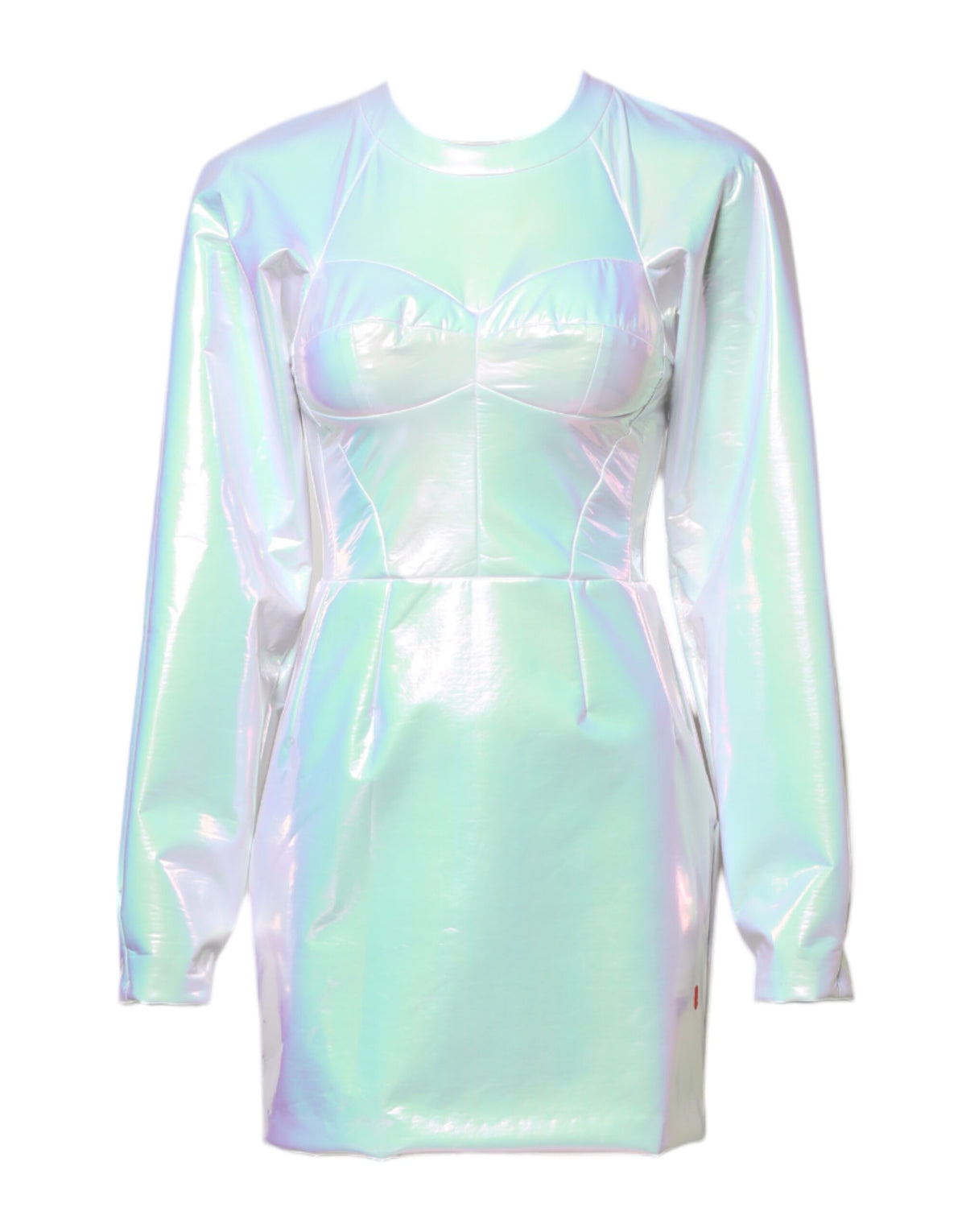 Dolce & Gabbana Robe Mini à Manches Longues Blanche Bodycon