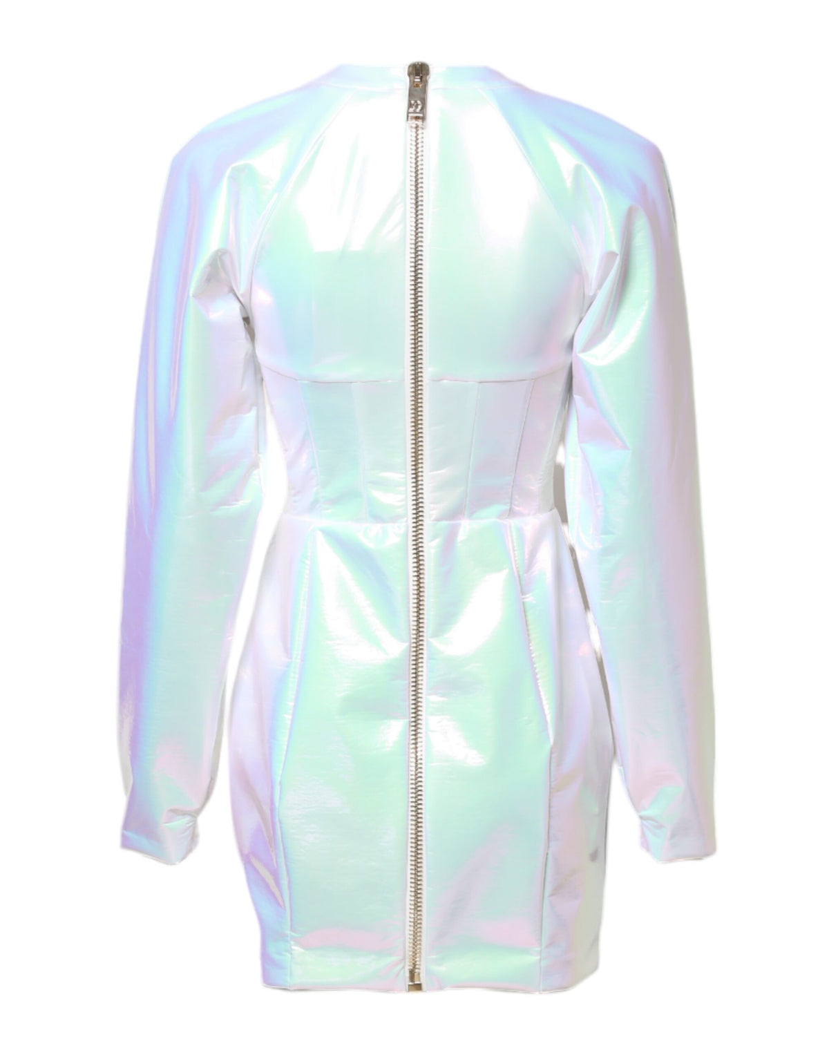 Dolce & Gabbana Robe Mini à Manches Longues Blanche Bodycon