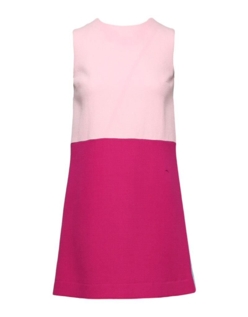 Robe Mini Sans Manches Dolce & Gabbana en Laine Rose et Bleue