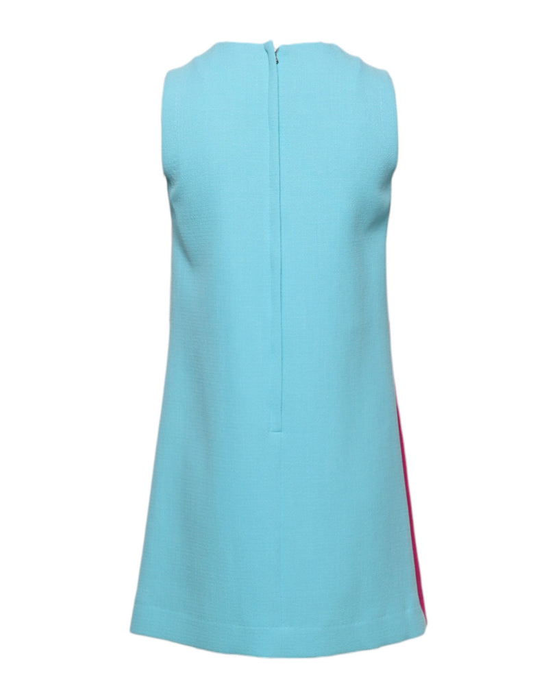 Robe Mini Sans Manches Dolce & Gabbana en Laine Rose et Bleue