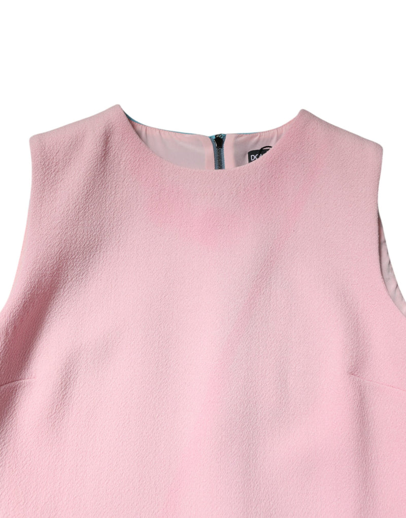 Robe Mini Sans Manches Dolce & Gabbana en Laine Rose et Bleue