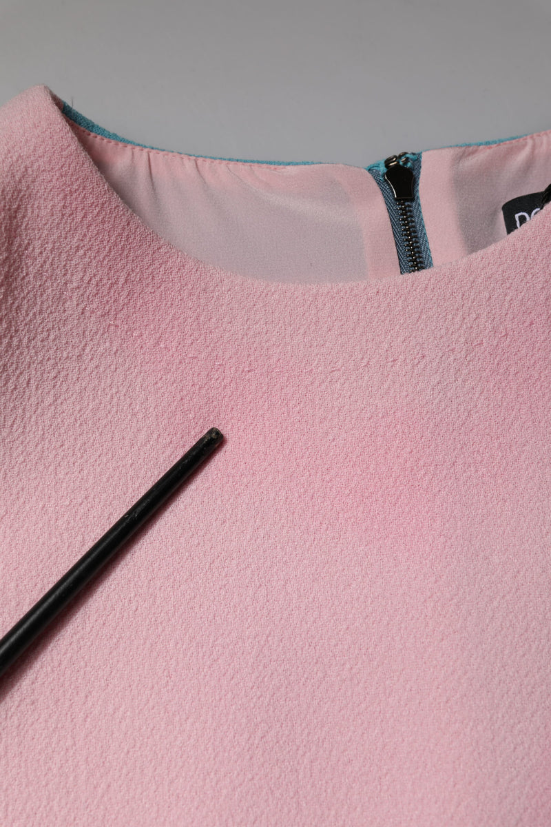 Robe Mini Sans Manches Dolce & Gabbana en Laine Rose et Bleue