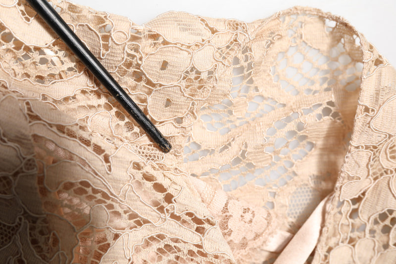 Robe sans manches Dolce & Gabbana en dentelle florale beige