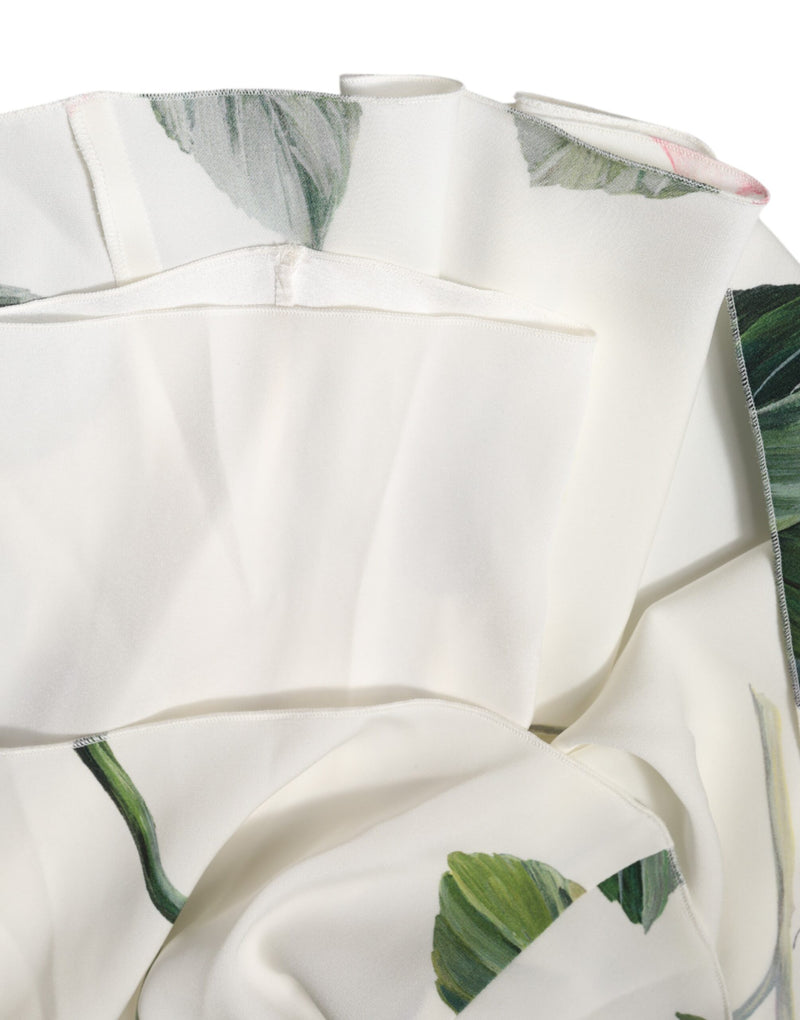 Robe Midi Sheath Blanche à Fleurs Dolce & Gabbana